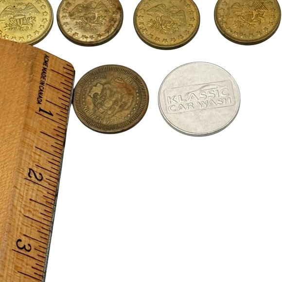 Tokens Metal Lot 18 No Cash Value Exonumia Amusement Car Wash - Picture 11 of 12